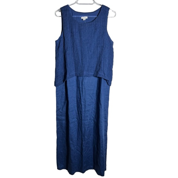 J. Jill Pure Jill Sleeveless Layered Gauze Linen Maxi Dress, Small Petite - Picture 2 of 11